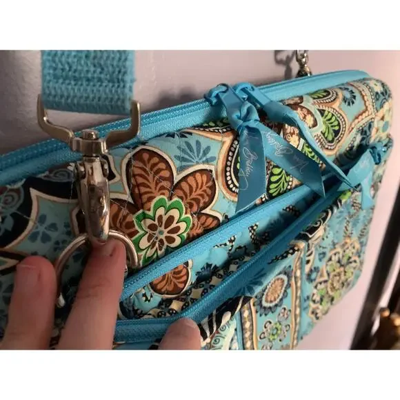 Vera Bradley 12" mini Laptop  Hard Case w/Shoulder Strap in Bali Blue EUC - Picture 5 of 11
